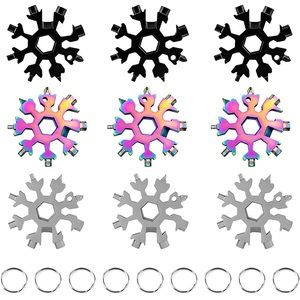 9 Pack 18-in-1 Snowflake Multi-Tool Stainless Steel Multitool Screwdriver Opener